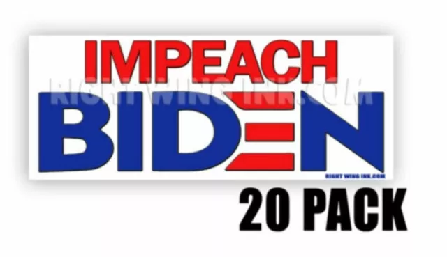 Impeach Biden Bumper Sticker No Joe Pro Trump Bumper Sticker 20 PACK  9" wide
