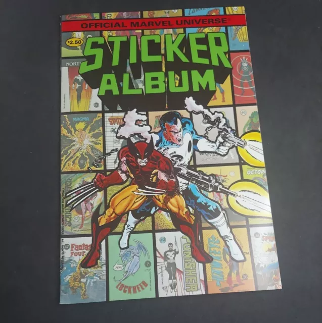 Official Marvel Universe Sticker Album (1986) VF Wolverine, Avengers NO STICKERS