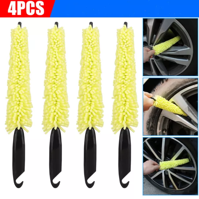 4 pezzi spazzola pulizia auto pneumatici cerchio lavaggio lavaggio pulizia ruote kit strumenti
