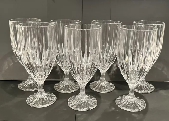 Set Of 7 Vintage Mikasa Park Lane Crystal Ice Tea Goblets