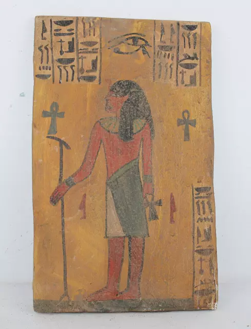 SELTENE ALTE ÄGYPTISCHE ANTIKE TUT ANKH AMON Holz Stella Stele (EGYCOM)