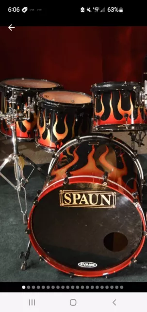 Spaun flame lacquer drum kit