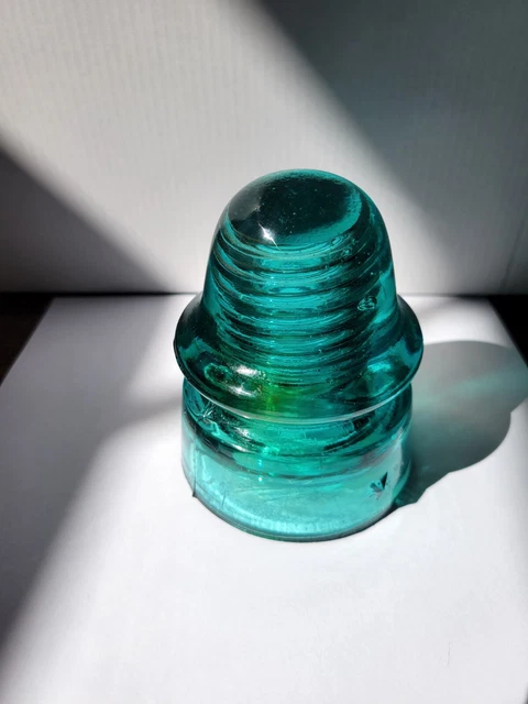 Aqua with Amber CD 162 Double Star Glass Insulator