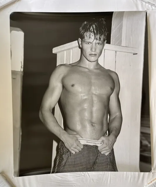 Abercrombie & Fitch rare vintage 1998 in-store b&w photo poster ~3.6' x 4.2' 2/3
