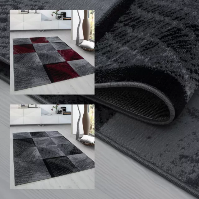 Tappeto di design moderno salotto design stella screziato grigio rosso eco Tex