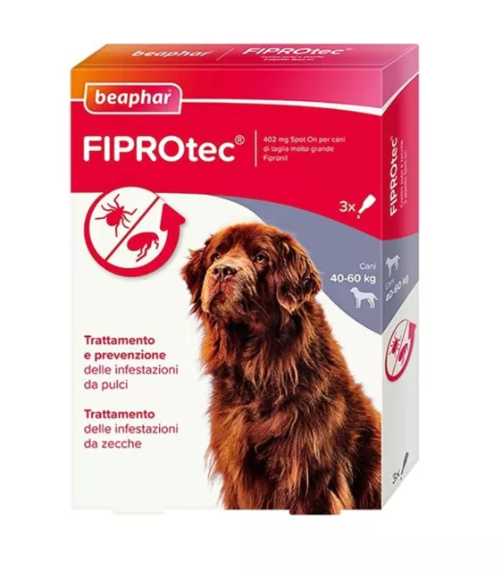 Beaphar antiparassiitario cane molto grande c. pulci zecche 3 pip. 402mg 40-60kg