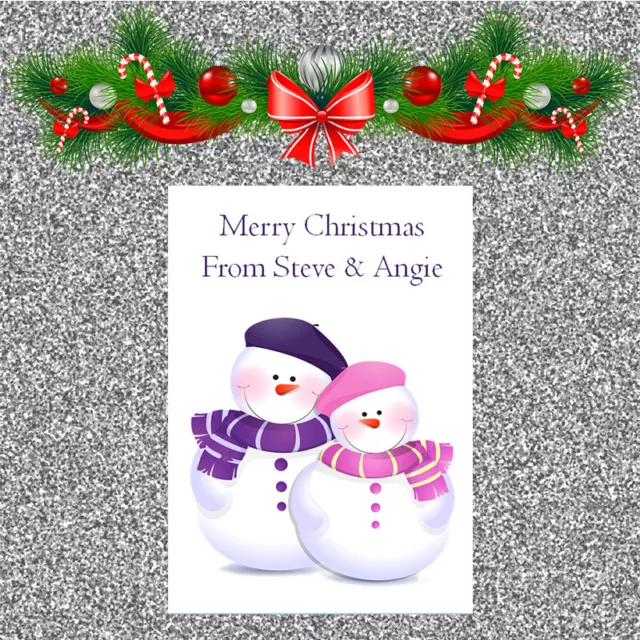 Personalised Christmas Cards x 10 Free Envelopes Family Friends 46