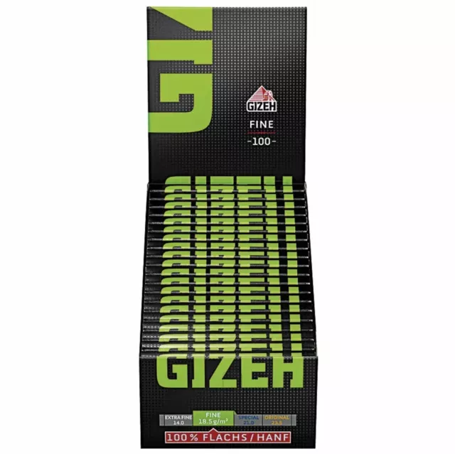 Gizeh Magnet Grün - Black Fine Zigaretten Drehpapier (20 Hefte à 100 Blatt)