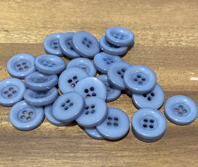 20 X Grey 15mm Four Hole Resin Buttons- Australian Supplier