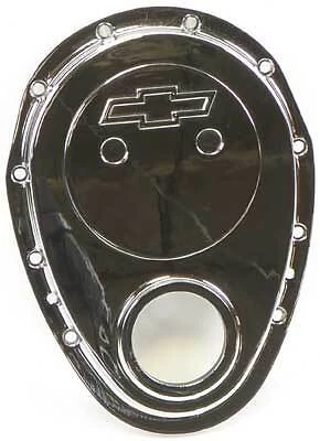Chrome Small Block Timing Chain Cover with Bow Tie