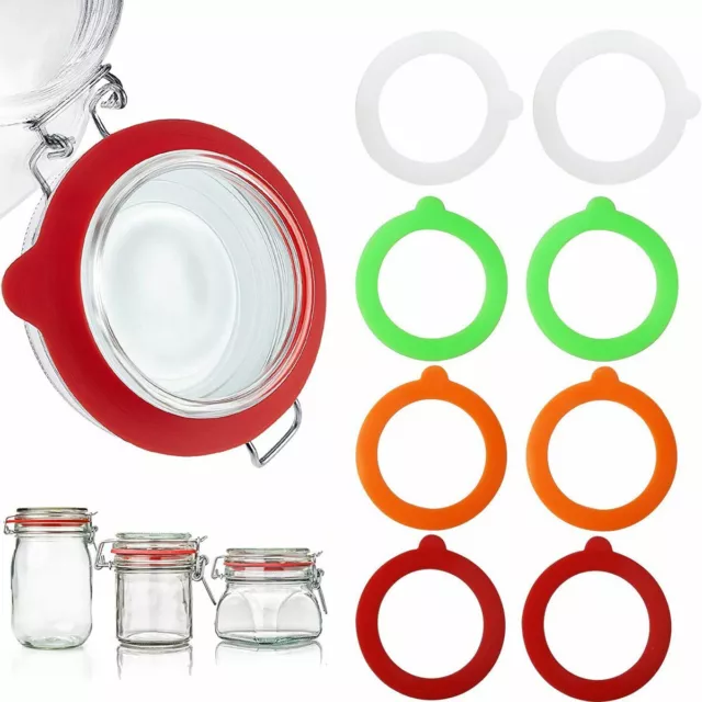 New Silicone Replacement Gasket Airtight Rubber Seals Rings For Mason Jar Lids