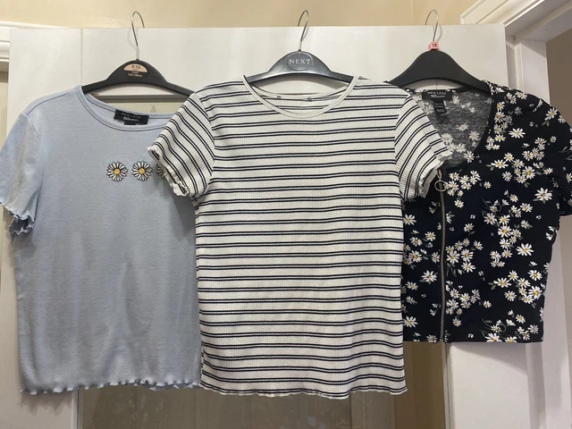 3 X Girls Summer Cropped Top Bundle - Age 12-13 Years - New Look - Immaculate!