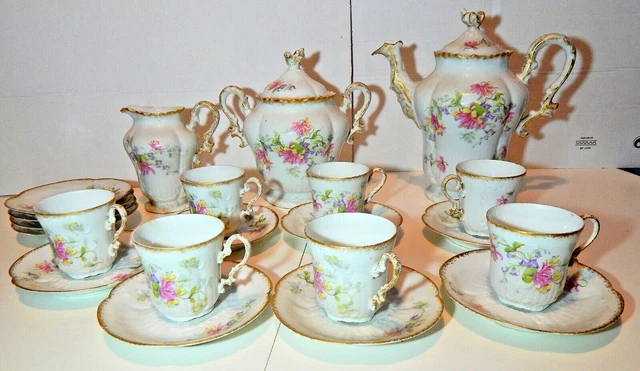 SERVICE A CAFE Ou The Du Xix Eme Siecle En Porcelaine De Limoges EUR 490,00 - FR