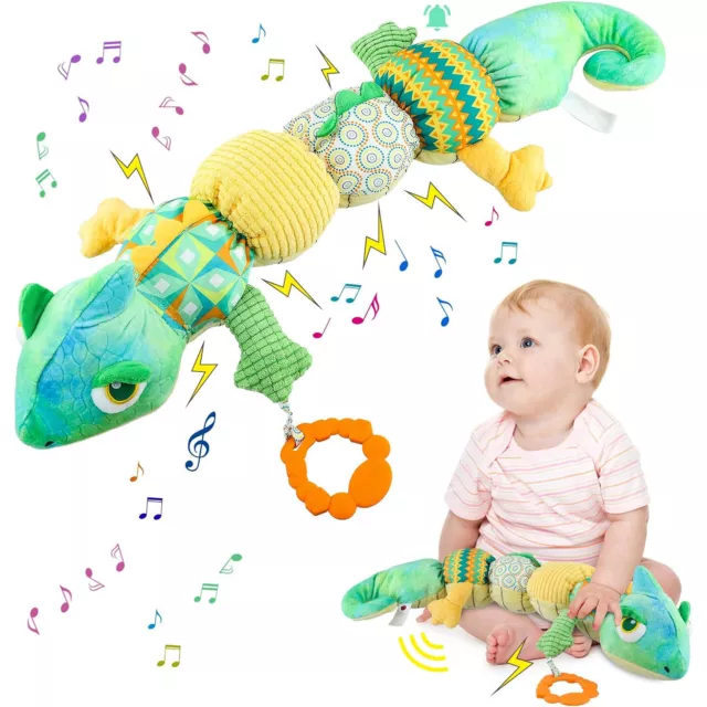 0-6 Months Baby Plush Music Sensory Toys Cute Stuffed Animal with Rattle Teether