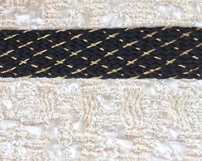 Galon Passementerie Marine Et Ivoire - 1 Cm De Large - Pour Vêtement Haute Couture