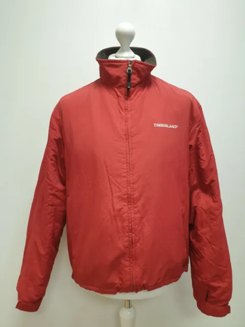 Ee191 Mens Timberland Red Long Sleeve Zipped Weather Gear Jacket Uk M Eu 50