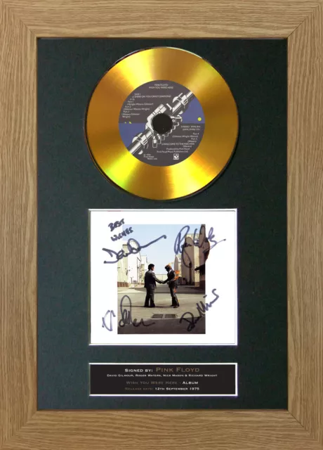 GOLD DISC PINK FLOYD Wish You Were Here Signed Autograph Mounted Print A4 151