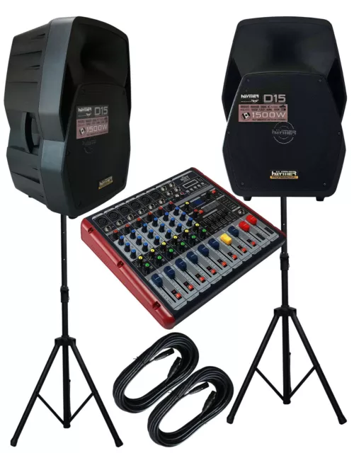 PA SET 38 cm/15" DJ PA Musiker Aktiv Lautsprecherbox Set 3000 Watt B-WARE