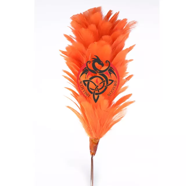 Glengarry Cap Plume Feather Hackle Orange Color Balmoral Hats Highland wear 6"