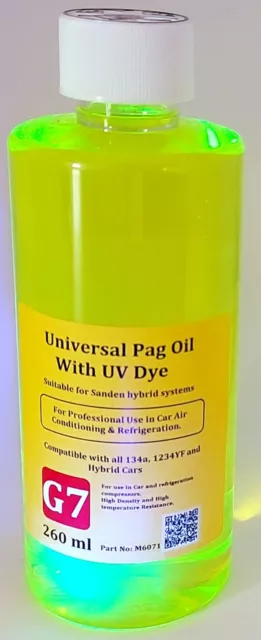 260ml UNIVERSAL Pag OIL WITH UV DYE FOR AUTOMOTIVE A/C COMPRESSOR