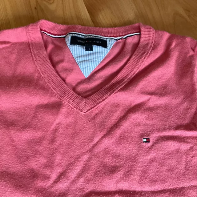 Tommy Hilfiger Mädchen Pullover Pailetten lachs rosa Gr. 12 (10-11) 152