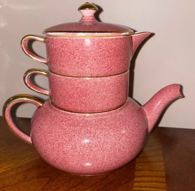 Royal Winton Grimwades England Tea For One Chinze Pink Stacking Set Vintage Mint