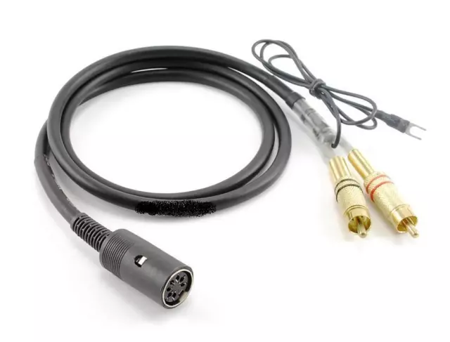 3ft Bang & Olufsen Din7 Female to Gold 2-RCA Male TurnTable Cable w/ Ground USA