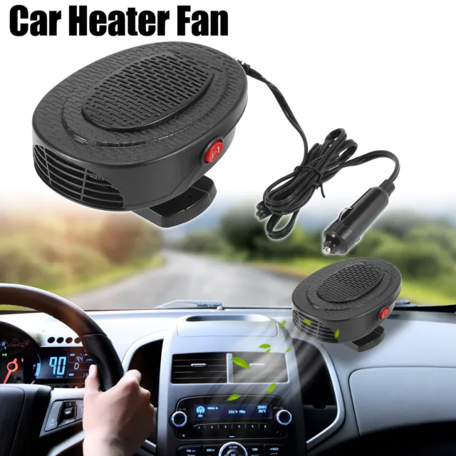 24V 150W Car Heater Fast Heating Fan Windscreen Window Defroster Demister Black