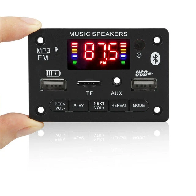 Car FM Radio Module Bluetooth Speaker MP3 Decoder Board USB TF FM Music Player