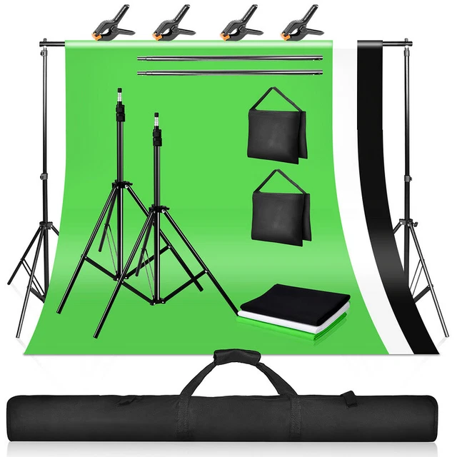 3x2M Hintergrundsystem Mit Tasche Hintergrund Clips Ständer Stativ Fotostudio