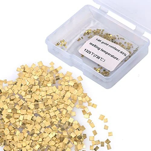 14K Yellow Gold Solder 1X1Mm 0.5 Gram (0.32DWT) about 200Pcs 14K Gold Solder