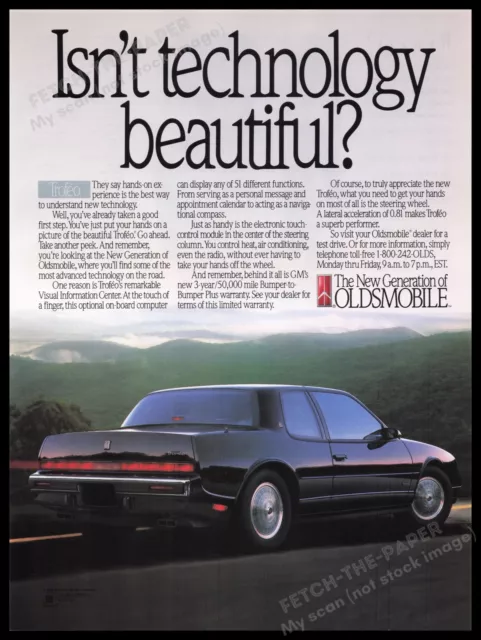 OLDSMOBILE TROFEO CAR 1980s Print Advertisement Ad 1989 $12.99 - PicClick