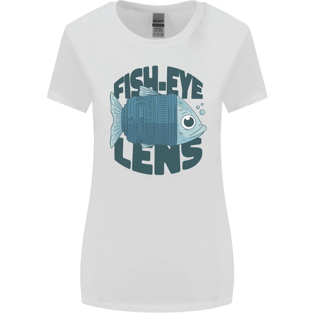 Fisheye Lente Divertente Fotografia Fotografo Donna più Ampia Taglio T-Shirt