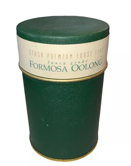 Vintage Tea Tin Formosa Oolong Green Empty Container Wear Areas