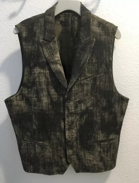 john varvatos Slim Fit Peak Lapel Jacquard Vest Sz 54 Eu 44 Usa 2