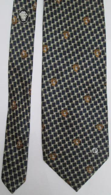 -AUTHENTIQUE cravate cravatte VERSACE V2 100% soie  TBEG  vintage