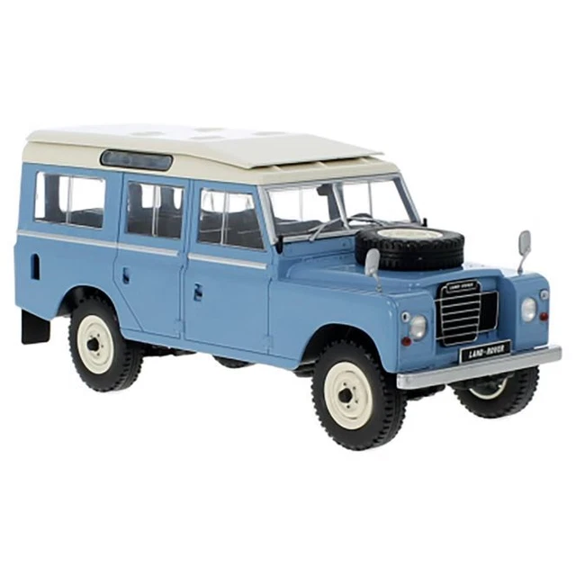 Modellfahrzeug Land Rover Series III 109 blau, 1980.