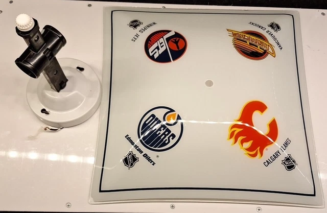 Vintage Square NHL Ceiling Light Fixture FLAMES,OILERS,CANUCKS,WINNIPEG JETS