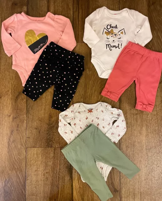 Baby Girl Clothes Lot 0/3 3 Months Pants Shirts Bodysuits L/S Bundle Fall Winter