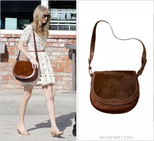 Ralph Lauren Rugby Pony Hair Leather Saddle Bag (Rare!!) Seen on Taylor Swift