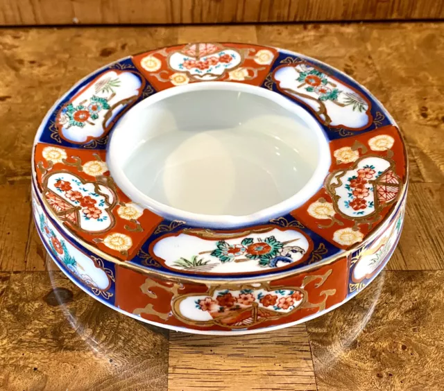 Vintage Gold Imari Hand Painted Ash Tray Arita Design Porcelain 6" x 1.5"