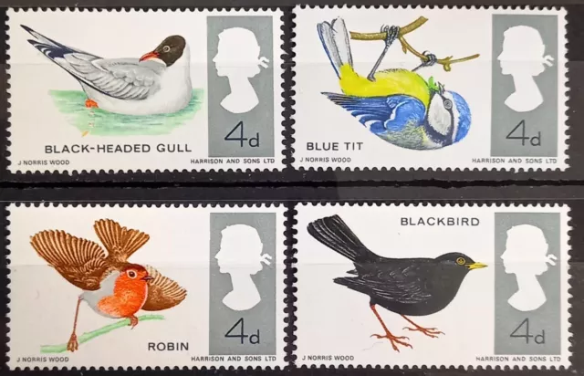 GB 1966 SG696 to SG699 - 4d British Birds Full Set - MNH