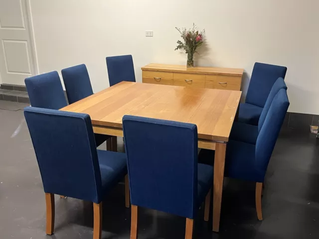 8 Seat Dining Set - Table, Chairs, Buffet/Console/Side Table - Tasmanian Oak