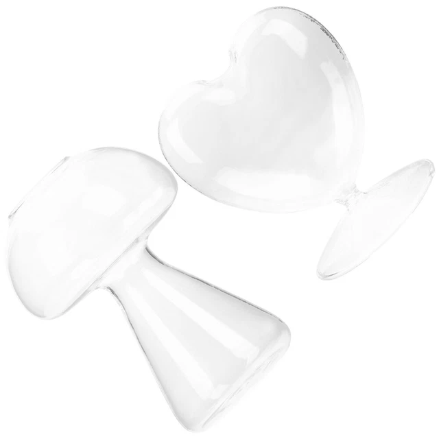 Glass Heart Ornament Floral Water Bottle Hydroponic Vase Decorate Office