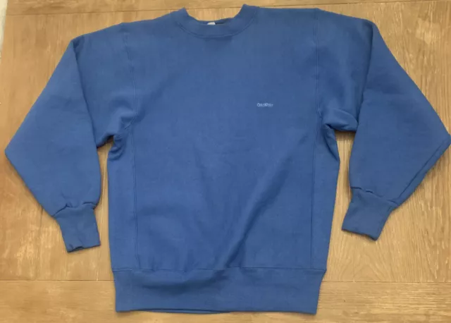 Vintage Oshkosh B'Gosh Reverse Weave Sweatshirt Size M Blue Fleece Pullover