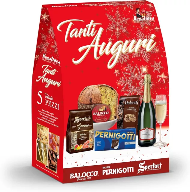 Cesto Natalizio Regalidea "Tanti Auguri" con specialità dolciarie Regalo Natale