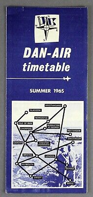Dan Air Airline Timetable Summer 1965