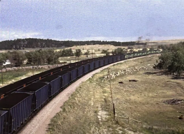 Vtg 35mm Slide Burlington Northern Railroad Train Coal Cars Original