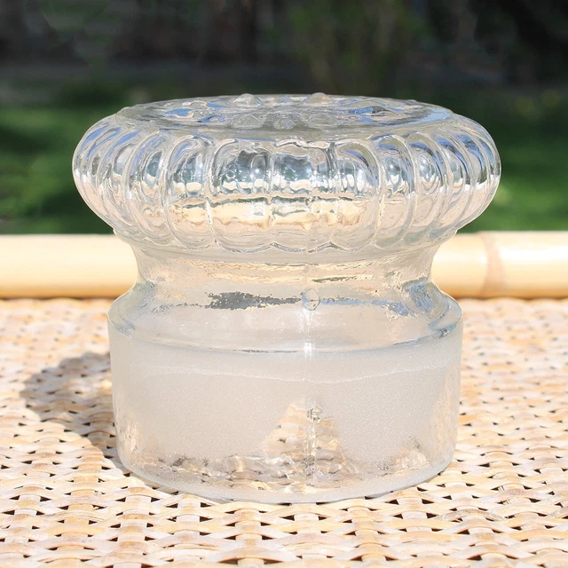 Ancien Couvercle En Verre Uranium Doré Baccarat – Motif Libellule, Vers 1890, Objet Décoratif