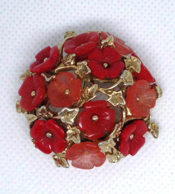 Orena - broche cygne doré émaillé jaune moutarde 1970s créateur